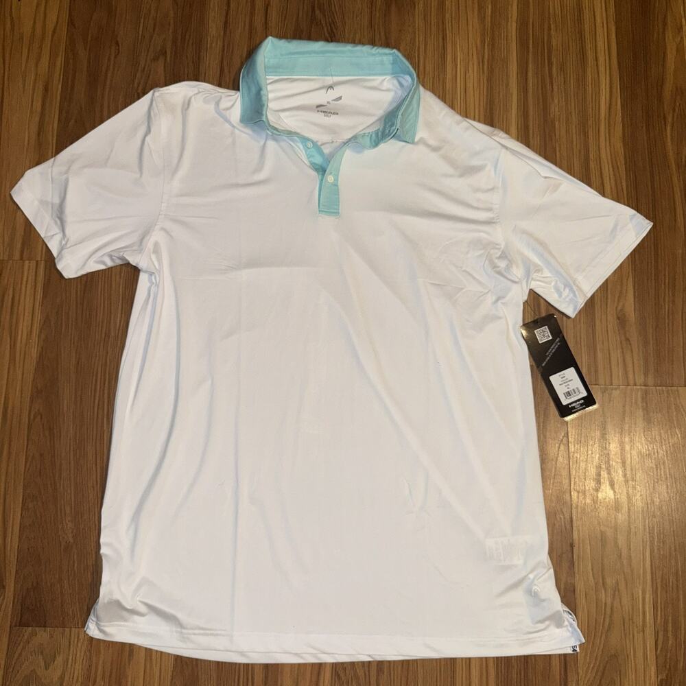 Head Golf Men's Two-Tone Performance Polo Shirt White/Ocean Size XL
